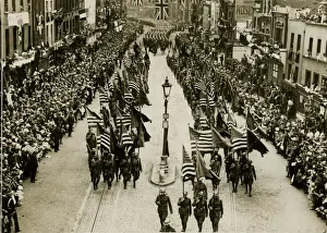 Peace celebrations, US Troops, Westminster Bridge Road