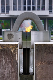 Images Dated 5th July 2015: Peace flame in the Hiroshima Peace Memorial Park, Hiroshima