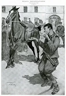 Images Dated 16th September 2016: Peace Negotiations by Lawson Wood WW1 horses