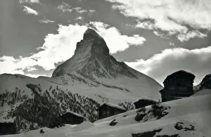 Images Dated 4th March 2020: Peak of the Matterhorn, Winkelmatten, Zermatt, Switzerland Date: 1950s