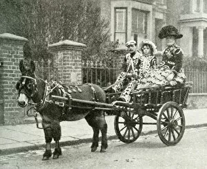 Donkey Collection: Pearly King, Pearly Queen and daughter, North London