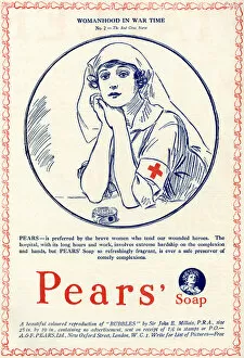 Pears Soap advertisement featuring WW1 nurse