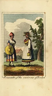 Alsace Prints: Peasamt women of the environs of Baden, Germany, 1818