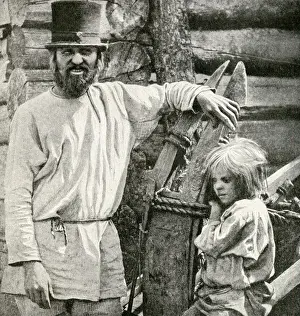 Baltic Prints: Peasant farmer and grandson, Republic of Estonia
