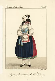 Bodice Collection: Peasant girl of Wurtzburg, Franconia, Germany, 19th century