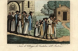 Pittoresque Gallery: Peasant wedding in a village in Austria, 1822