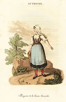 Slovenia Prints: Peasant woman of Slovenia, 18th century