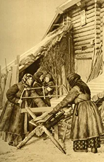 Cold Gallery: Peasant women sawing wood, Republic of Estonia