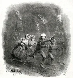 Images Dated 21st December 2018: Peasants celebrating Christmas Eve at Tonniens 1854