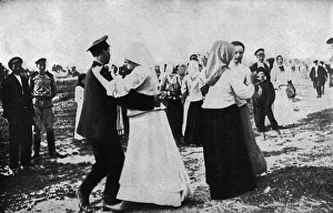 Images Dated 12th May 2017: Peasants dancing on anniversary of Revolution, Russia