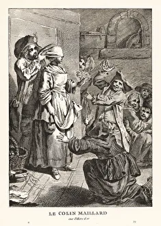 Diversion Prints: Peasants playing blind man's buff. 17th century