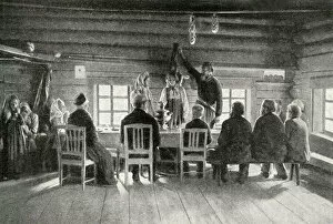 Peasants at a wedding feast, Finland