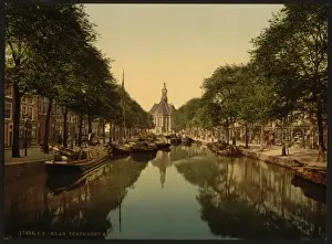 Peat Prints: Peat market and new church, Hague, Holland