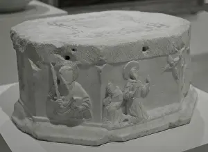 Attributed Prints: Pedestal with reliefs depicting Saint Paul and Saint Francis