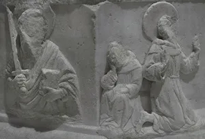 Attributed Prints: Pedestal with reliefs depicting St Paul and St Francis