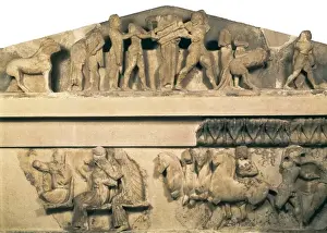 Pediment and frieze from the treasury of