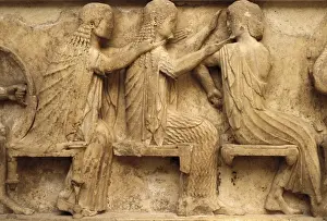 Pediment and frieze from the treasury of