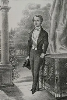 Heir Prints: Pedro V of Portugal (1837-1861). King of Portugal