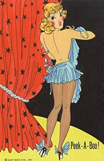 Allure Gallery: Peek-a-boo! A Blonde starlet with tights and bare back