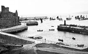 Peel Castle and harbour, Isle of Man, Victorian period