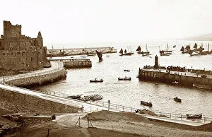 Peel Castle and harbour, Isle of Man, Victorian period
