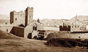 Peel castle St germans Cathedral Isle of Man
