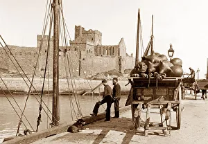 Peel - Isle of Man - Quayside and Castle