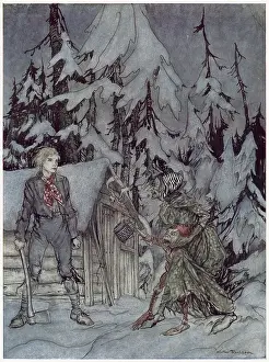 Rackham Prints: Peer Gynt encounters the TROLL-WITCH who accuses him of being her former lover and the father of her troll-child