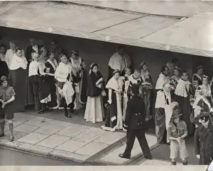 Peers entering Westminster Abbey for Coronation
