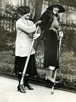 Neill Gallery: Peggy O Neill, actress, with Pogo Sticks