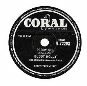 78rpm Prints: Peggy Sue, by Buddy Holly, 78prm record label