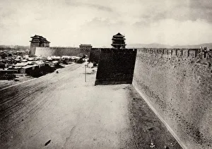 Beijing Prints: The Peking Beijing city walls, China c. 1900