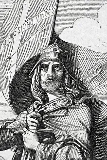Medieval Times Prints: Pelagius of Asturias (c. 685-737). Visigoth nobleman