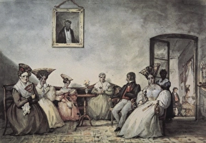 Relative Gallery: PELLEGRINI, Carlos Enrique (1800-1875). Tertulia