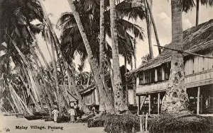 Malaysian Prints: Penang - A Malay Village - Malaysia