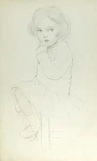 Pencil sketch of girl