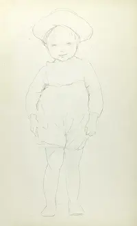 Pencil sketch of little boy