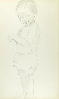 Pencil sketch of little boy