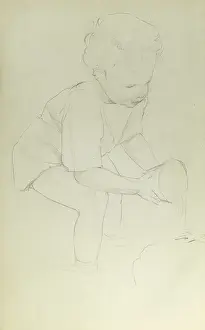 Pencil sketch of little boy