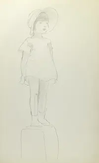 Pencil sketch of little girl