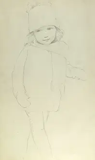 Pencil sketch of little girl
