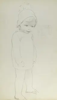 Pencil sketch of toddler