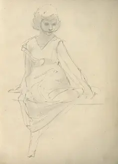 Pencil sketch of young woman