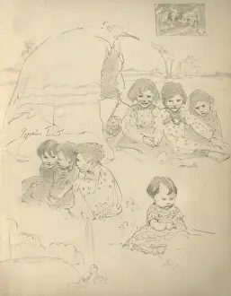 Pencil sketches of children
