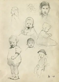 Pencil sketches of children