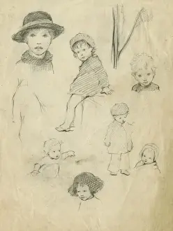 Pencil sketches of children