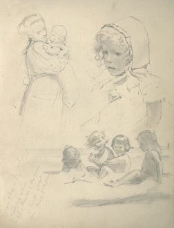 Woman and child at the seaside