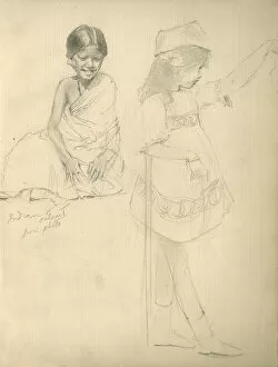 Pencil sketches of two girls