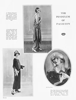 Paquin Prints: Pendulum of Fashion showing three London fashion outfits