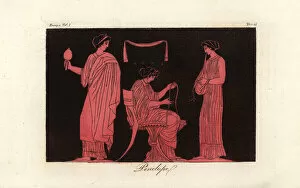 Antichi Gallery: Penelope and her attendants spinning thread